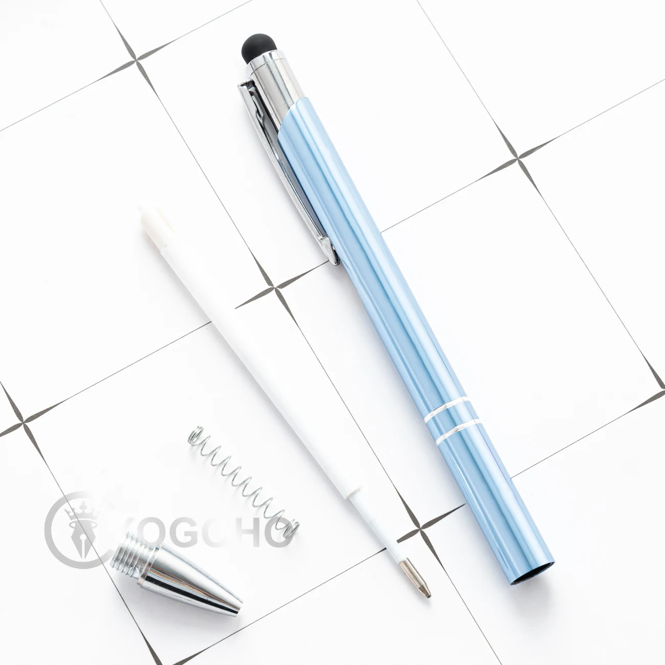 20pcs/Lot 2 in 1 touch screen pen with ball pen stylus pen with custom logo metal ball point pen custom logo Touch pens