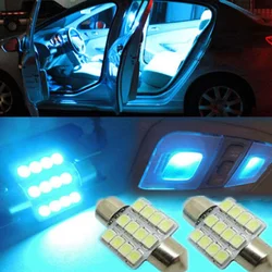 2pcs Ice Blue 31mm 12smd LED DE3175 Bulbs for Car Interior Dome Map Door Lights Car Decoration Accessories Car Tuning Universal