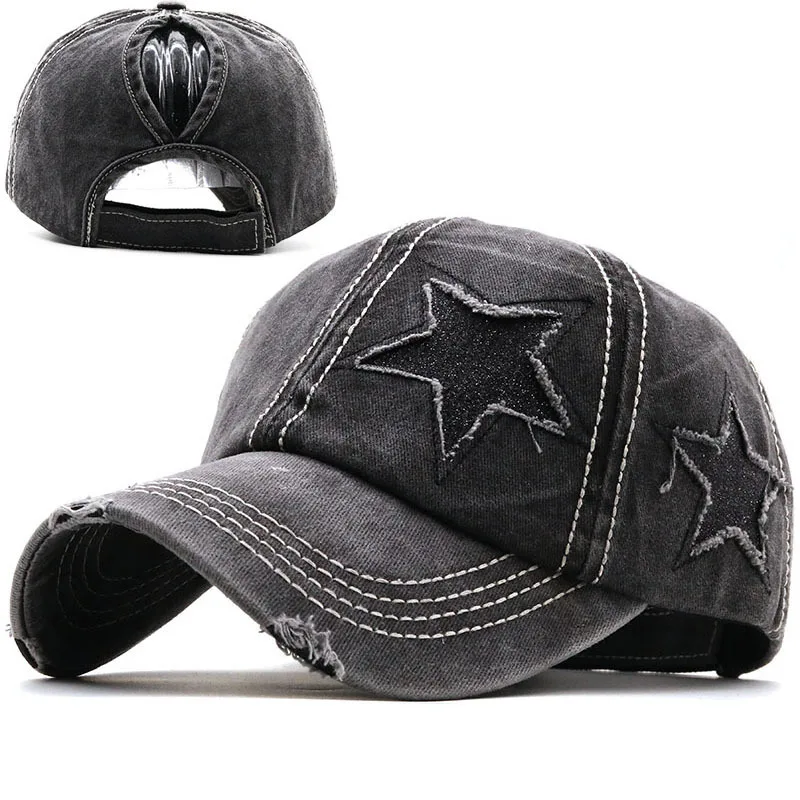 100% Washed Denim Hole star Baseball cap Snapback Hats Autumn Summer fishing Hat for Men Women Caps Casquette hats Gorras