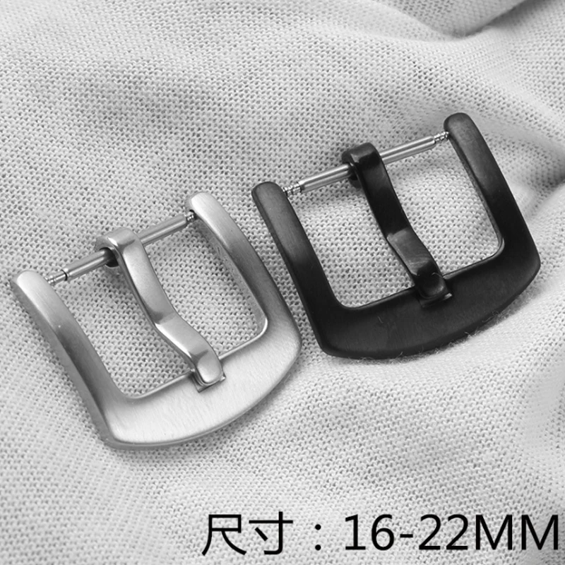 Metal Watch Buckle 16mm 18mm 20mm 22mm 24mm Men Watchband Strap Silver Black Brushed 316L Stainless Steel Clasp Accessories