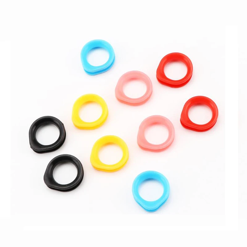 mixed colors silicone finger rings for grooming scissors insert 40pcs