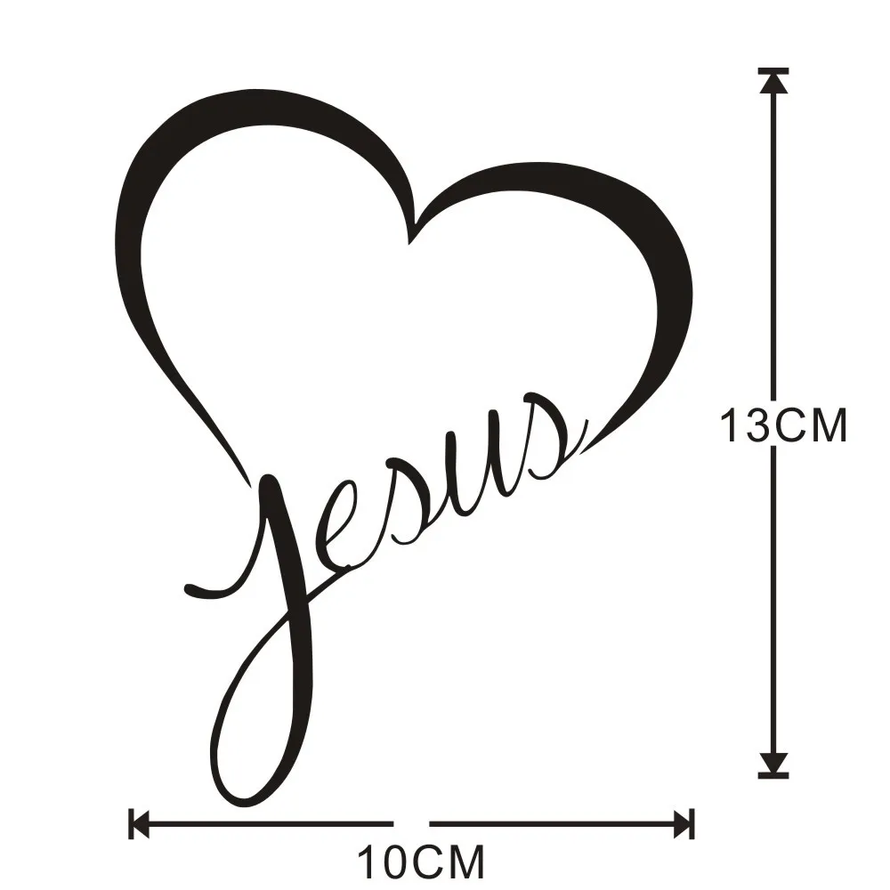 Jesus Heart Car Auto Reflective Sticker decoration Christ Love Glue Body Tail Stickers gadget accessories exterior pegatina