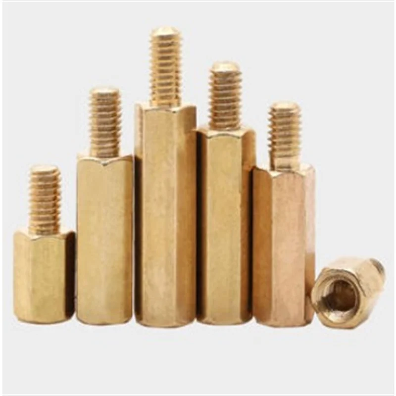 Thread M3*L+6mm 20 or 50pcs Hex Brass Standoff Spacer Screw Pillar PCB Computer PC Motherboard Female Male Standoff Spacer