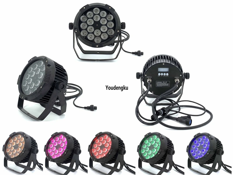 20pcs ip65 flat par led rgbwa 18x15w rgbwa 5-in-1 Outdoor Wash Stage Dmx LED par can light