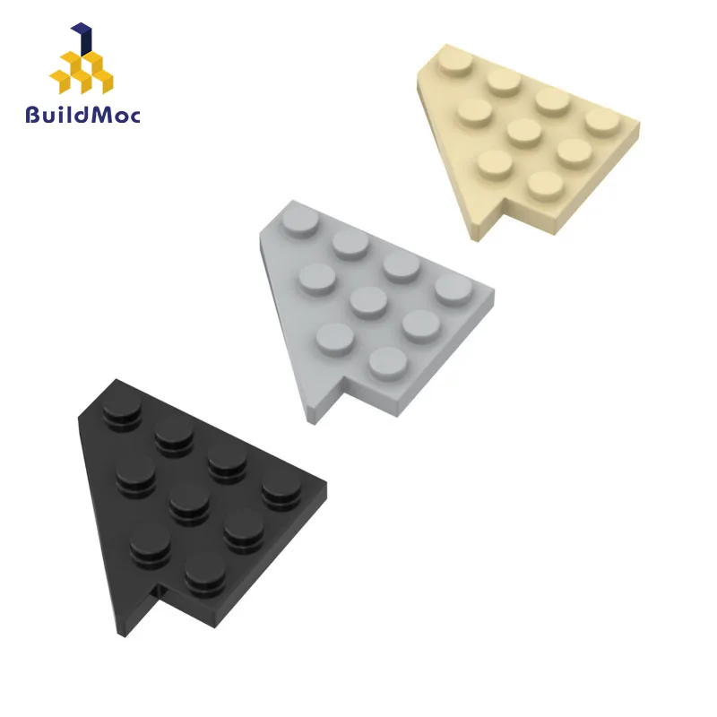 BuildMOC 3936 4x4 special shape bevel edge board (left) ldd 3936 For Building Blocks Parts DIY Const