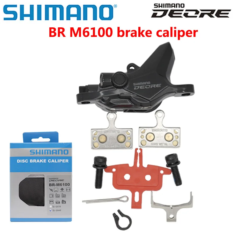 

Shimano DEORE BR M6100 2-поршневой гидравлический суппорт дискового тормоза с металлическими колодками G04S BR-M6100, тормозные суппорты для велосипеда MTB