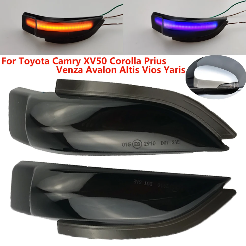 Dynamic Turn Signal Light Led Rear View Mirror Indicating Flash For Toyota Camry XV50 Prius C Avalon 2012-2017