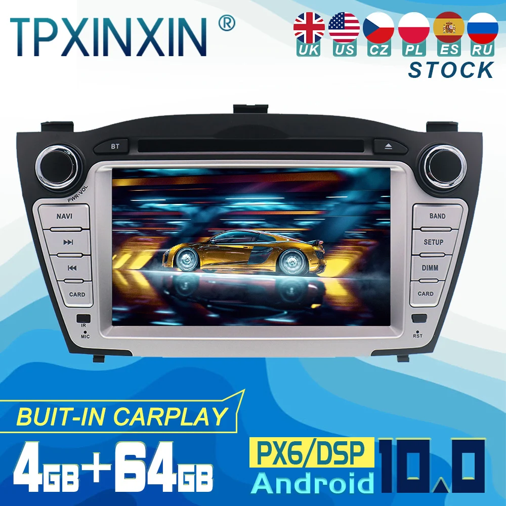 

For Hyundai IX35 2009-2015 Android 10 Carplay Radio Player Car GPS Navigation Head Unit Car Stereo CD DVD WIFI DSP BT