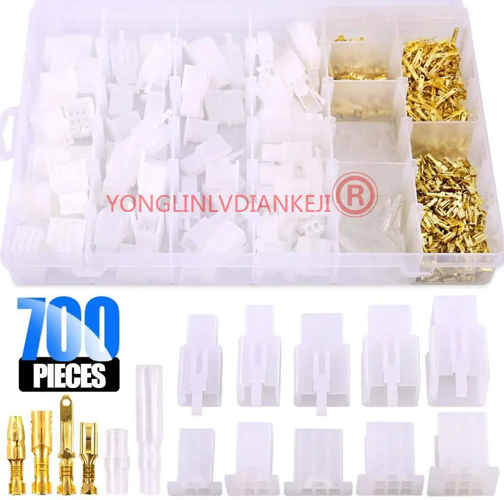 

YONGLINLVDIANKEJI 700 pieces 2 3 4 6 9-pin plug housing pin head crimping connector wire end connector