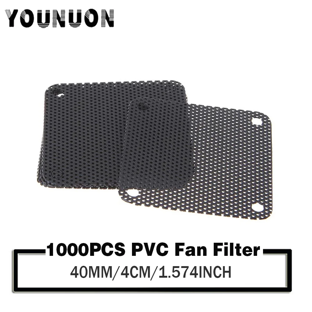 

1000Pcs YOUNUON PVC Filter 4cm 40x40mm Cooling Fan Mesh Cover 40MM Mesh PVC Fan Dust Filter Dustproof Cooler Fans Dust Cover