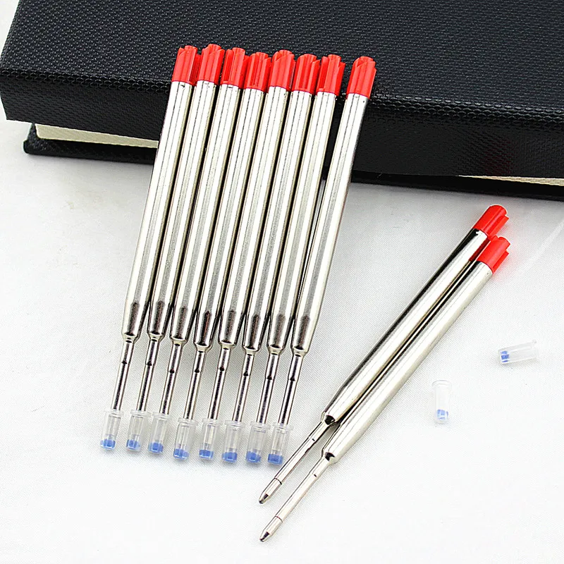 

10 Pcs Refill 0.7 mm Full Metal Core Red Ink Refill Replacement School Supplies Office Accessories novelty ballpoint pens refill