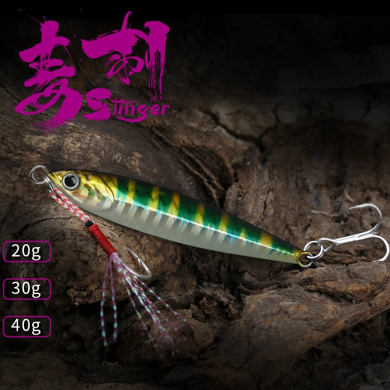 TSURINOYA Fishing Lure STINGER 20g/30g/40g Metal JIGGING Lure Inshore Long Casting Spoon Jigs Saltwater Pesca Isca Jig Lures