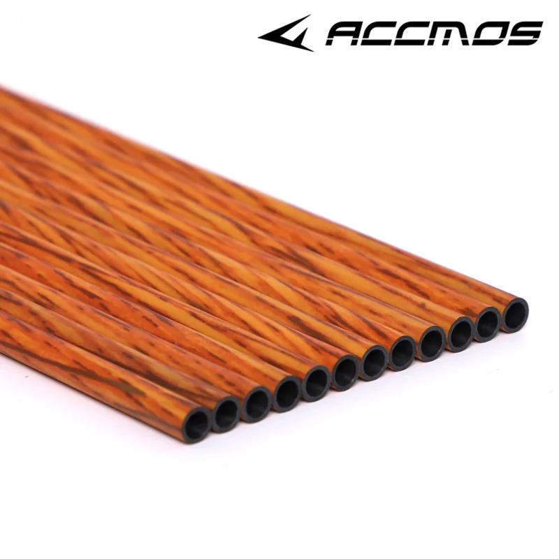 12pcs 33 pollici pelle di legno freccia di carbonio albero spina dorsale 350 400 500 600 700 ID 6.2/4.2mm freccia di legno per la caccia con l\'arco