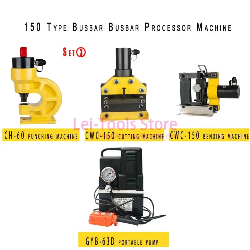 Procesador de barras de cobre hidráulico, máquina dobladora de CB-150D, cortador de CWC-150, punzonadora de CH-60 con bomba, 4 en 1