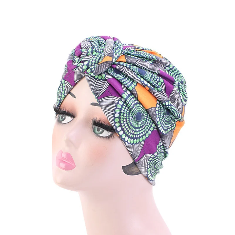 Afrikanische Druck Turban Hut für Frauen Scrunchies Knoten Headwrap Stretch Bandanas Party Headwear Damen Kopftuch Haar Zubehör – Detail 40