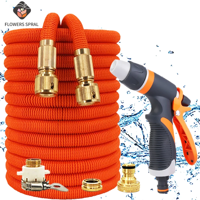 

2021 Hot Sale Retractable Garden Hose For Garden Vegetable Hose High Pressure Car Wash Water Pressure Hose Foam Spray Gun Set