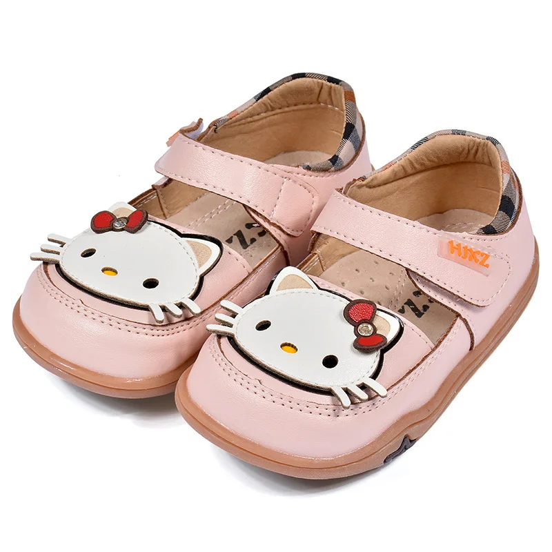 Hello Kitty-zapatos individuales de Velcro para niña, zapatillas antideslizantes de fondo suave con estampado de dibujos animados para bebé,