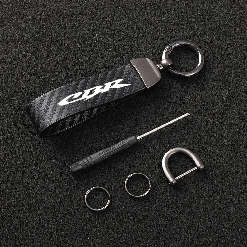 Motorcycle lanyard key carbon fiber key ring for Honda CBR 125R 600 F4i 650F 650R 1100XX 1000F cbr 600 954 1000