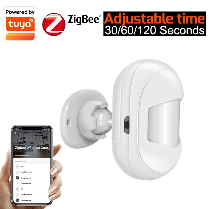 Tuya ZigBee Smart Mini PIR Motion Sensor Built In Battery Passive Infrared Detector Security Burglar Alarm Sensor Smart Life App