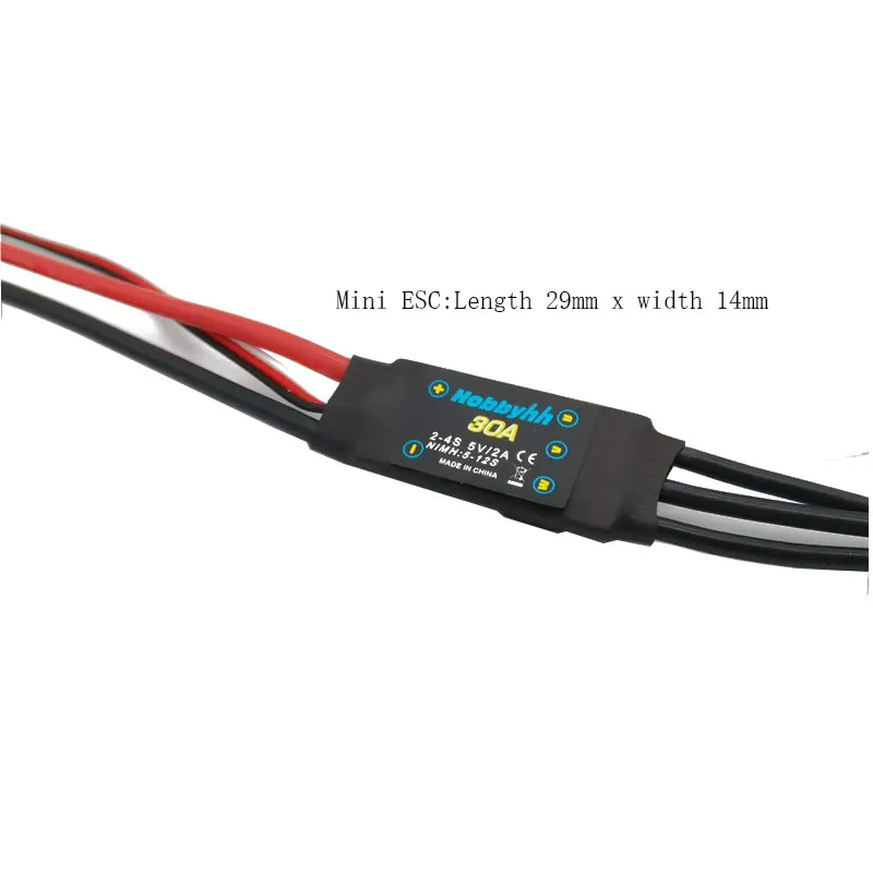 Hobbyhh 30A Brushless Mini ESC Supports 2-4s for RC Delta Wing Aircraft 3D KT Plate Propeller Aircraft BEC 5V / 2A