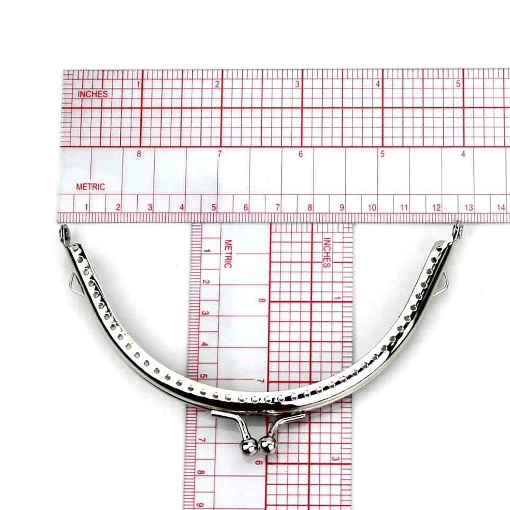 1 Piece Glossy Silver Basic Arch Metal Purse Frame Kiss Clasp Lock DIY Bag Accessories 8.5/10.5/12.5/15.5/18.5 CM