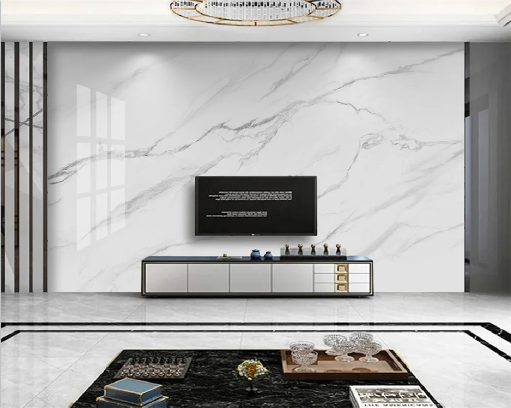 beibehang Custom modern light luxury jazz white continuous pattern slab marble pattern background papel de pared wallpaper