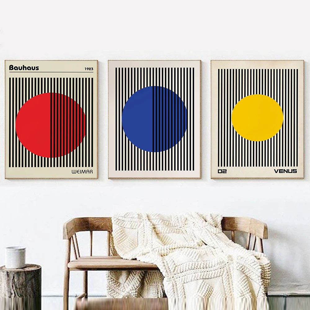 Bauhaus Exhibition Unique Geometric Posters Minimalist Art Canvas Prints Abstract Paintings Living Room Murals Home Decoration