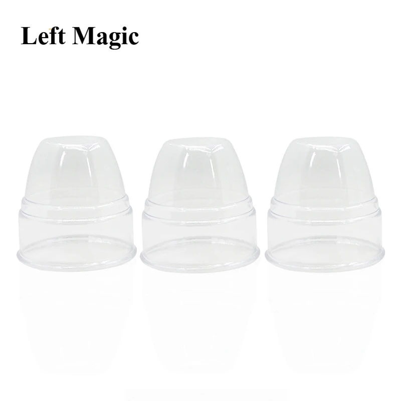 Transparent Three Cups  - Plastic  Magic Tricks Size: 6.9*7cm  No Balls Close Up Magic Props  Illusion Magician Accessary Mental