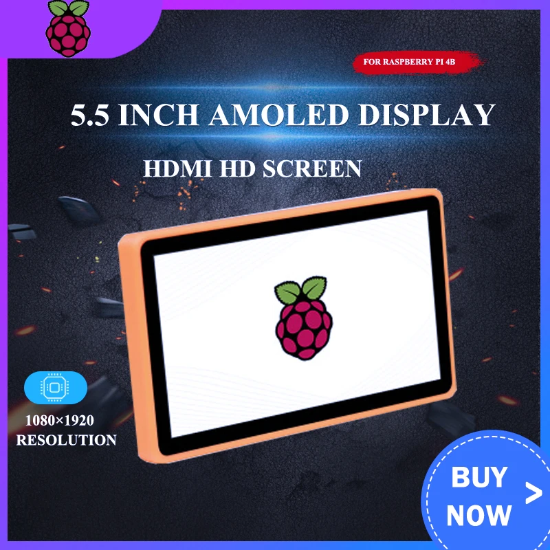 Imagem -01 - Módulo de Tela Capacitiva Polegada Amoled Hdmi 5.5 com Vidro Temperado Suporte para Nvidia Nano e Raspberry pi 4b