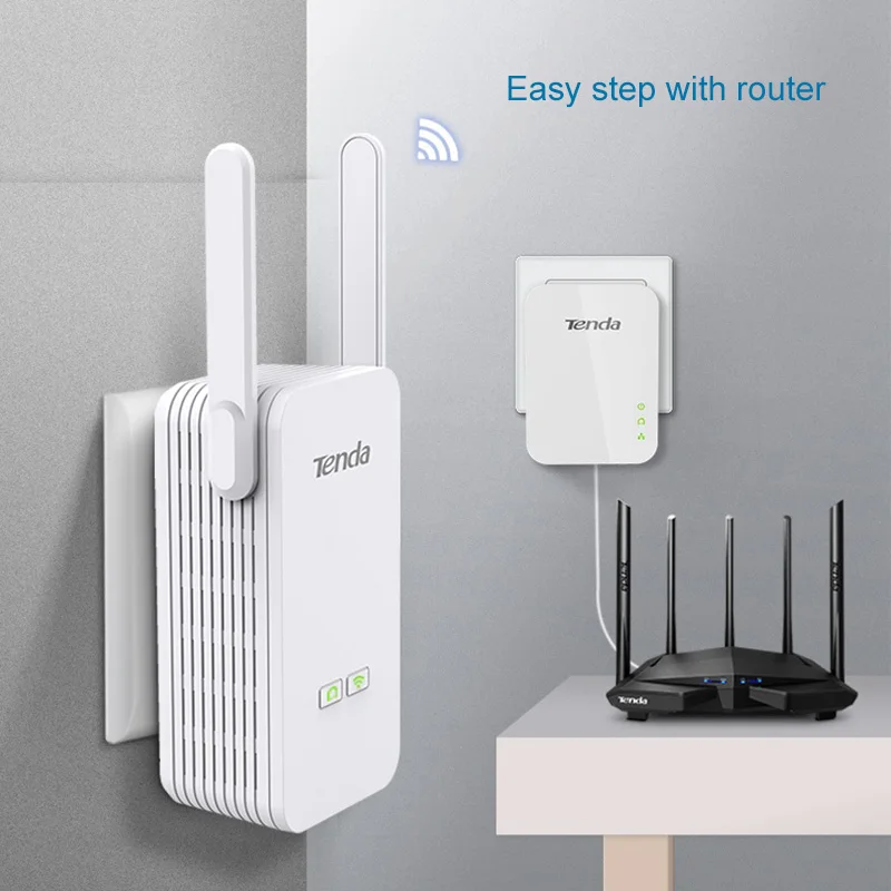 Tenda-Kit de extensor WiFi, puerto Gigabit, Wi-Fi inalámbrico, extensor de línea de alimentación, Firmware chino, 1000Mbps, AV1000 Powerline, PH5