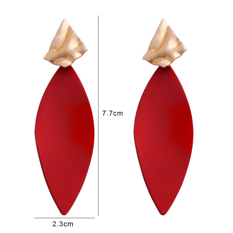 2023 neue Rote Hängende Ohrringe für Frauen Lange Blume Herz Anhänger Baumeln Ohrringe Unregelmäßige Geometrie Element Ohr Schmuck – Detail 26