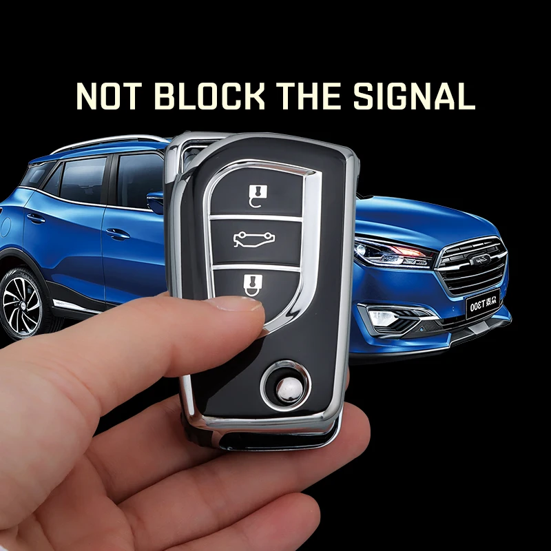 Fashion TPU Car Key Case Full Cover Shell Fob For Toyota Corolla Altis Auris Aygo Yaris Camry RAV4 Verso TC IM Shell Accessories