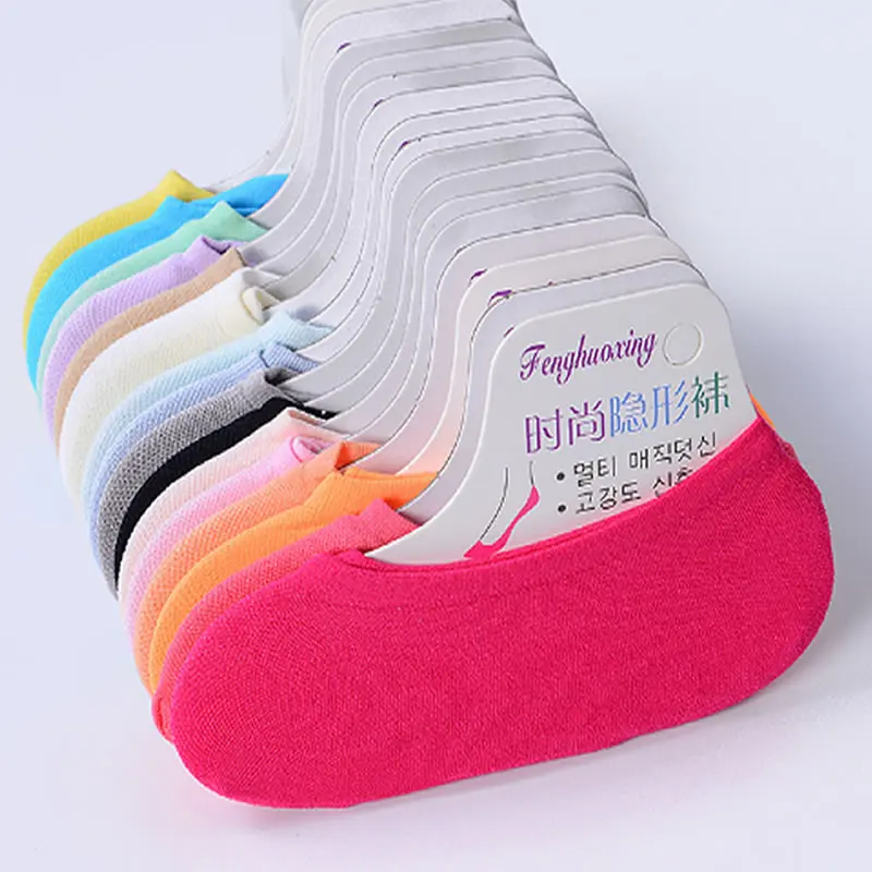 Candy-Colored Women's Magic Socks Velvet Hidden Short ankle socks Kids children  Breathable No-Show Women's Socks Wholesale