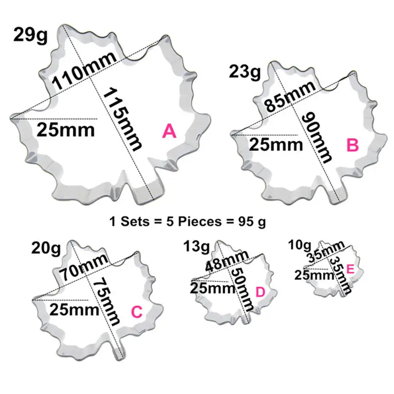 Charming Autumn Biscuit Mould,Baking Molds,5 Style Red Maple Leaf Shape Cake Decorating Tools,Crazy Direct Selling