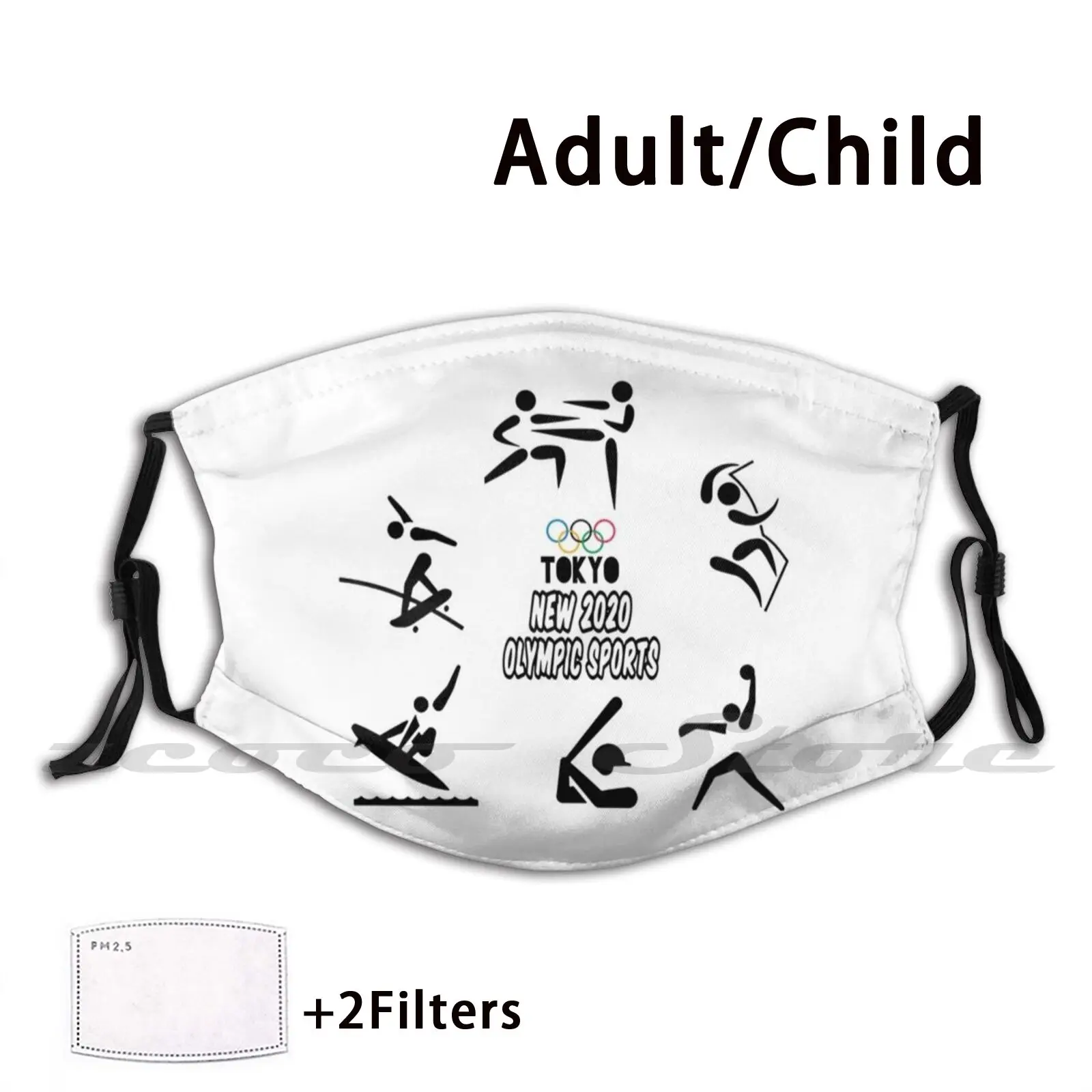 Masque lavable pour adulte et enfant, filtre Pm2.5, Logo créatif