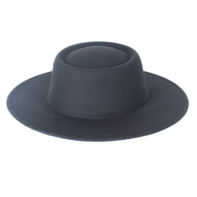 

Hot sale Classic Flat Brim Elegant Fedora Hats Wide Brim Vintage Formal Women