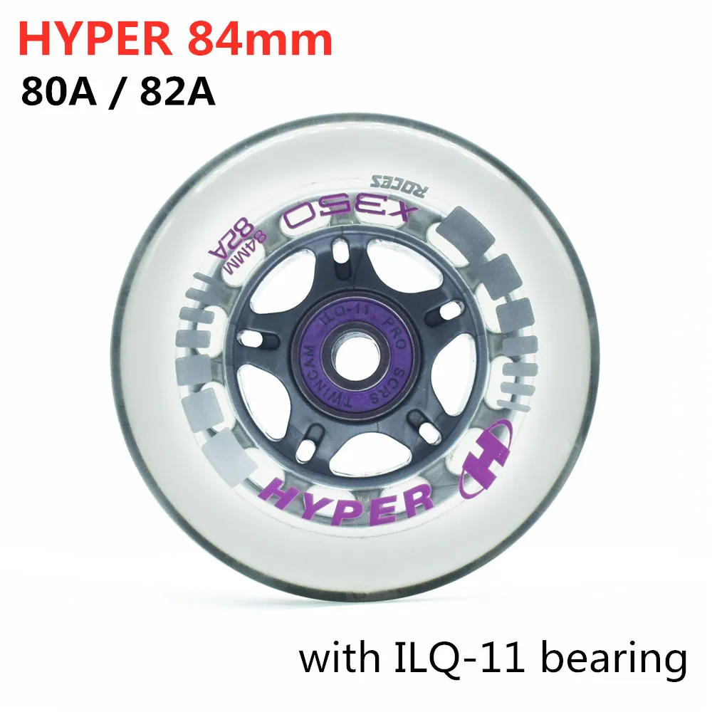 80A 82A Inline Slalom Big Wheel Hyper +G Roller Skates Tyre 4X84 4*84mm Street Asphalt Gound Road Durable Elastic PU Wheels 84mm