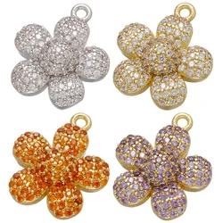 ZHUKOU gold color petal earrings charms DIY pendant for earrings necklace jewelry handmade accessories supplies VD758