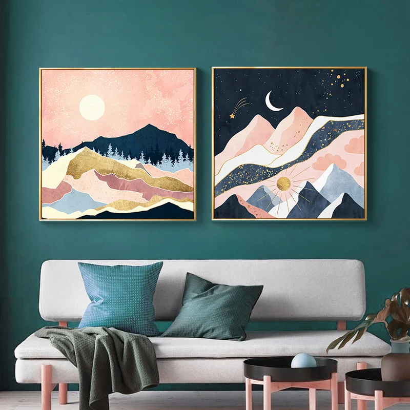 

EECAMAIL 5D DIY Diamond Painting Full Diamond Scandinavian Style Fresh Mountain Landscape Home Decoration Painting No Frame