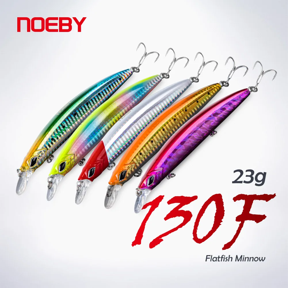 Noeby 5Pcs Fishing Lures 130mm 23g Floating Minnow Set Ultra Long Casting Jertbait Artificial Hard Bait for Sea Fishing Lure