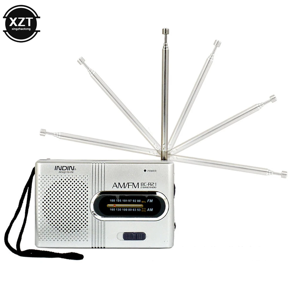 Wireless Mini Radio AM FM Receiver Telescopic Antenna Mini Portable Pocket Speaker MP3 Music Outdoor Rechargeable Battery Player