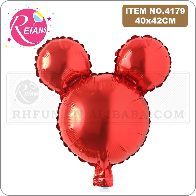 Birthday Aluminum Balloons cartoon pure color mouse Head Cartoon Foil Balloons Kids Birthday Party Supplies Wedding Decorations - Detail 1