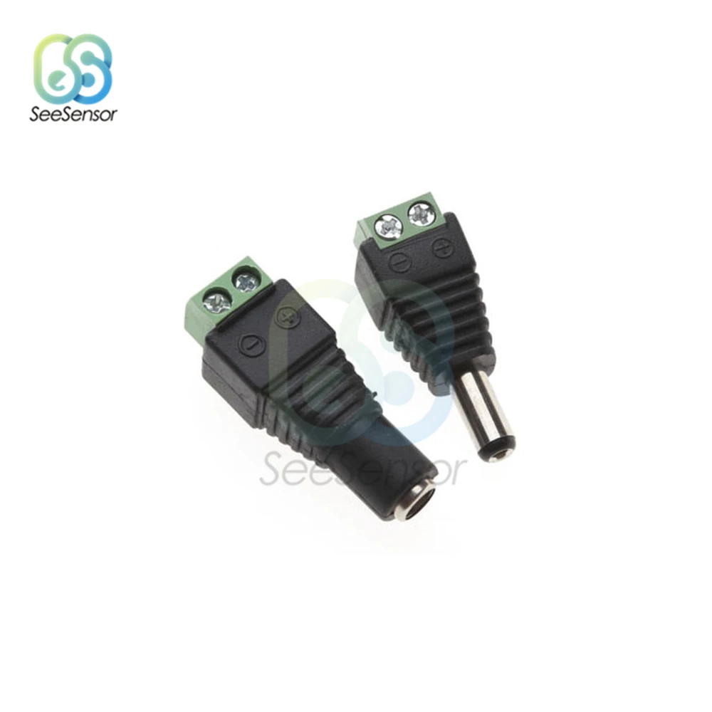 5.5Mm X 2.1Mm Nữ Nam + DC Cắm Dành Cho 5050 3528 5060 Dây Đèn LED Ánh Sáng và Camera Quan Sát