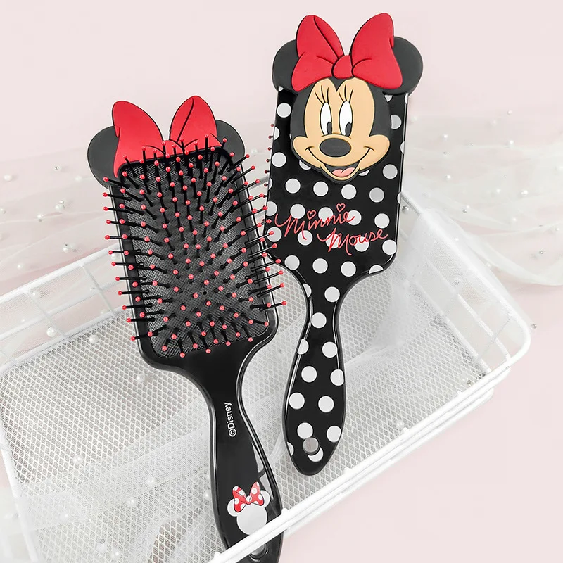 Disney Cartoon 3D Airbag Comb Mickey & Minnie Mouse Bow Shape Antistatic Girl Comb Girl Air Cushion Massage Comb