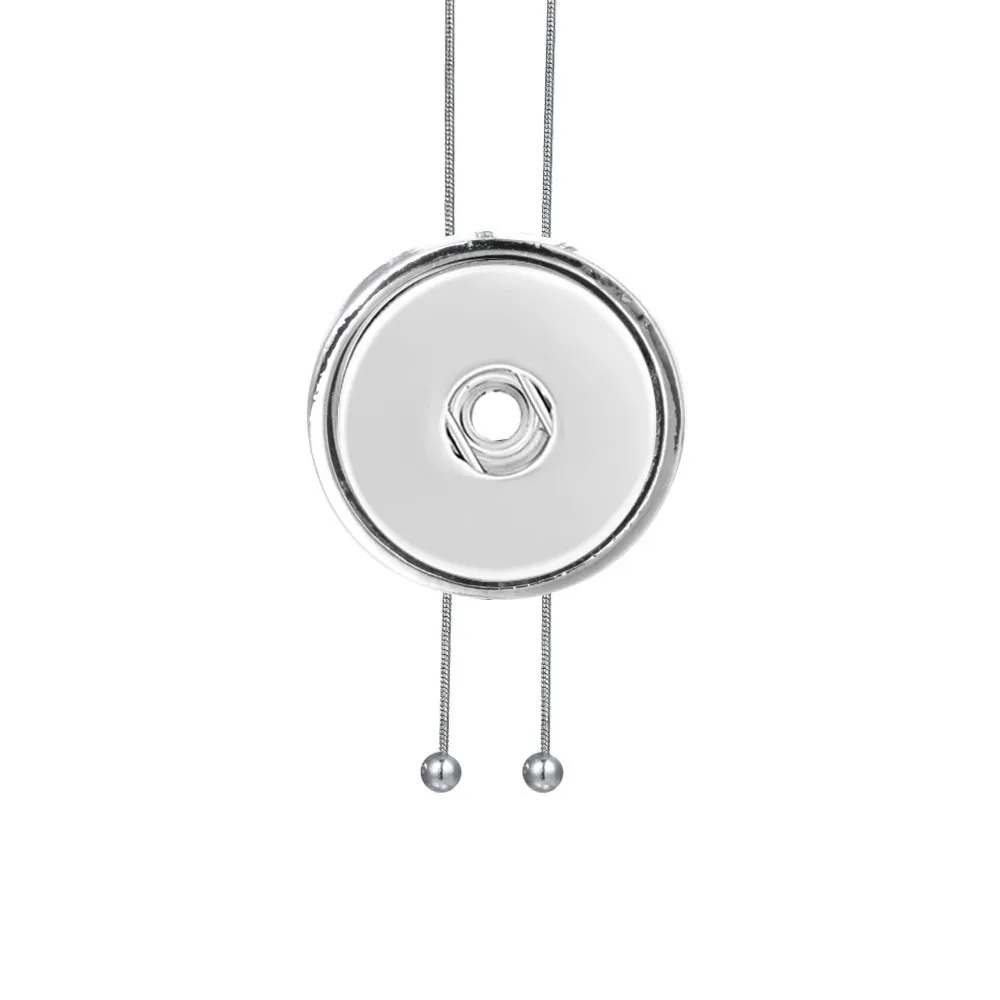 Metal Adjustable Necklace 70CM Charm Beauty Round Button Fit DIY 18MM Snap Buttons Jewlery Wholesale Women ZG027