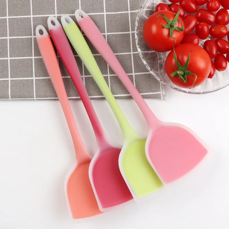 

2024 New Silicone Spoon Spatula Kitchen Bakeware Utensil Handle Scraper Stirring Scooping Mixing Cookware Tools Wholesale