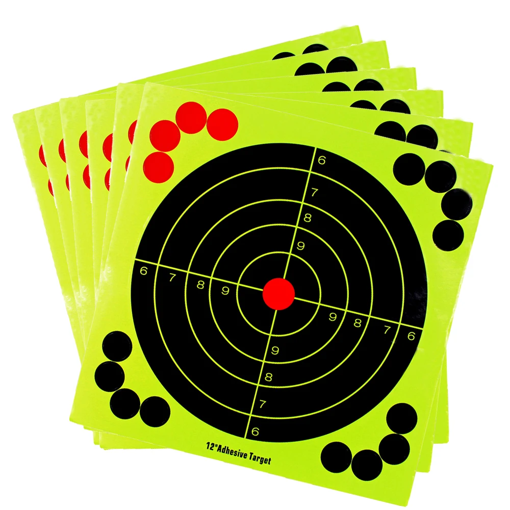 12 Inch Paper Shooting Target Adhesive Reactivity Targets Stickers Aim Gun Binders Training Hunting Accessories