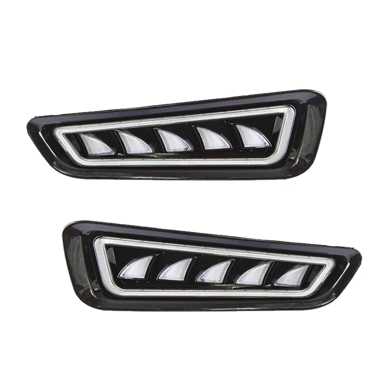 1 Pair DRL LED Daytime Running Lights with Turn Signal Fog Lamp For Ford Raptor SVT F150 2017 2018 2019