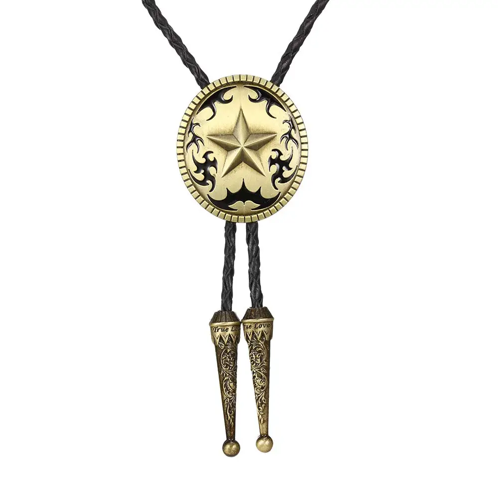 2 colors Pentagram star bolo tie for man handmakde  Indian cowboy western cowgirl  zinc alloy necktie