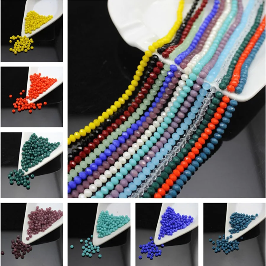 4mm 6mm 8mm Czech Loose Rondelle Crystal Beads For Jewelry Making Diy Spacer Faceted Glass Beads Jewelry Findings Accessories